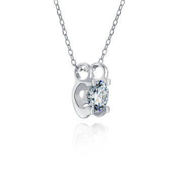 Popular Luxury 925 Sterling Silver Moissanite Diamond Pendant Women Engagement Square Setting Diamond Wedding Party Necklace